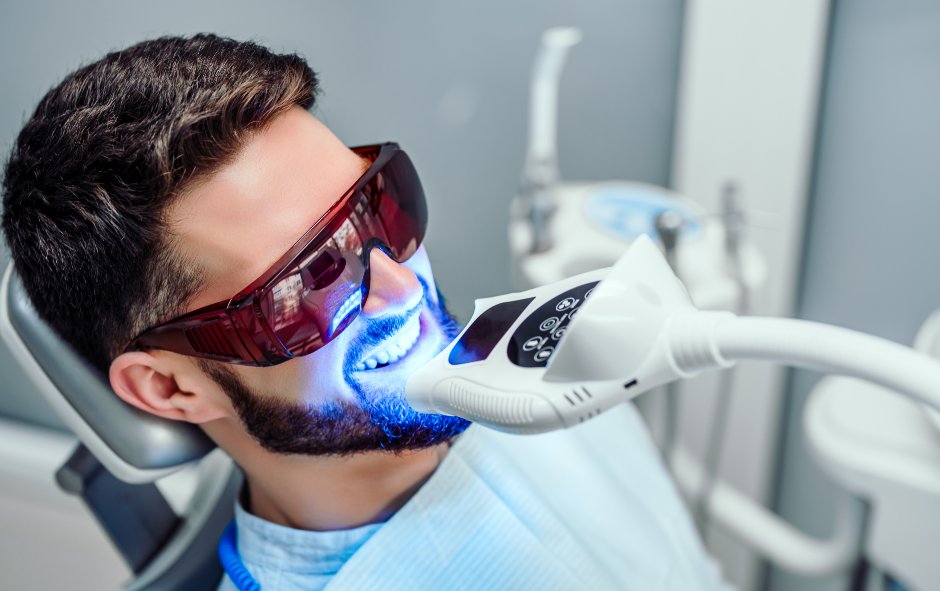 Man getting teeth whitened